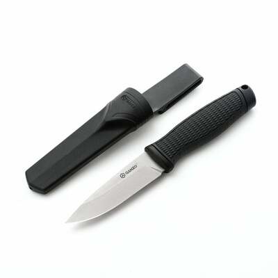 Ganzo Knife G806-BK kültéri kés 9,8 cm, teljesen fekete, TPR, műanyag tok