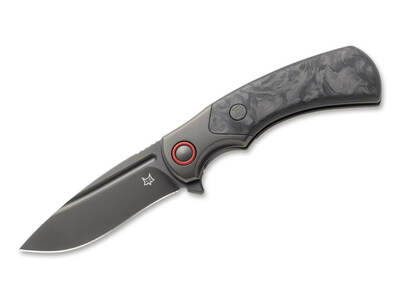 FOX kések FX-F2017 R 40° ANNIVERSARY KNIFE zsebkés 8,5 cm, teljesen fekete, szénszálas