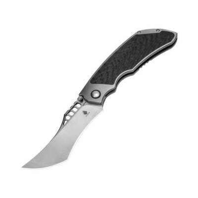 Kizer Ki4642A1 Huntsmen kültéri zsebkés 9,7 cm, fekete, szürke, szénszálas, titán