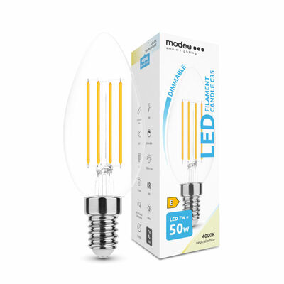 Modee Smart Lighting LED Filament Candle žiarovka E14 7W neutrálna biela (ML-CF4000K7WE14D)