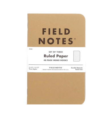 Field Notes FN-02 Original Kraft Ruled poznámkový blok s riadkovaním v 3-balení