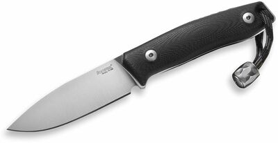 LionSteel M1 GBK outdoorový nôž 7,4 cm, čierna, G10, kožené puzdro