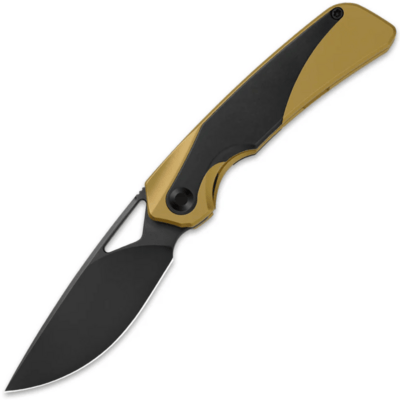 Kizer Ki3735A3 Topsail vreckový nôž 7,8 cm, čierna DLC, zlato-čierna, titán, zirkónium