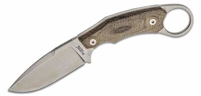 LionStee H2 CVG outdoorový nôž 7,5 cm, Stonewash, zelená, Micarta, kožené puzdro