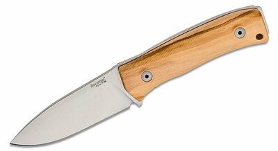 M4 UL LionSteel fix penge M390 szatén olíva fa nyél, bőr hüvely