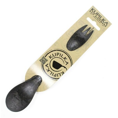 Kupilka S14K Spork Black vidlička + lyžička 20,5 cm, čierna