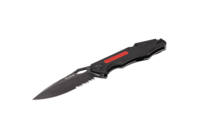 Ruike M195 vreckový záchranársky nôž 10,8 cm, Stonewash, čierna, G10, nerezová oceľ, puzdro