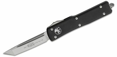 149-4 Microtech UTX-70 T/E Satin Standard Tanto automatický nôž 6,1 cm, čierna, hliník