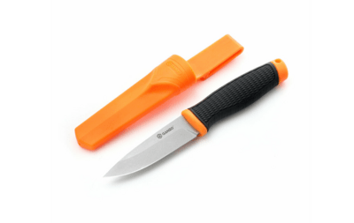 Ganzo Knife G806-OR vonkajší pevný nôž 9,8 cm, čierno-oranžová, TPR, plastové puzdro