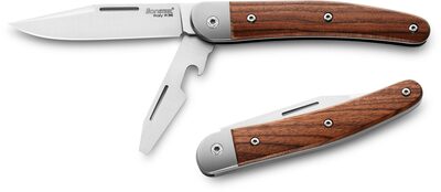 LionSteel JK2 ST kapesní nůž 7,7 cm, titan, dřevo Santos, otvírák/šroubovák