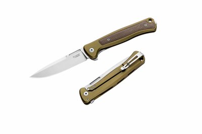 LionSteel SK01A GS Skinny zsebkés 8,4 cm, Stonewash, zöld, alumínium, Micarta