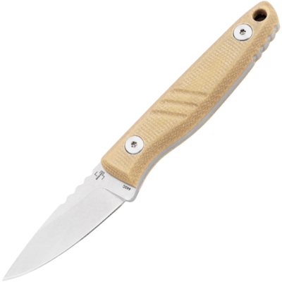 Böker Plus 02BP0008 Five Point Nine pevný nôž 5,9 cm, Stonewash, svetlohnedá, Micarta, puzdro Kydex