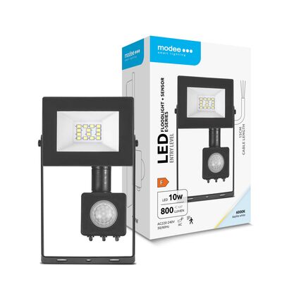 Modee LED Reflektor E-series + senzor 10W 120° 800lm studená bílá (ML-FLS6000K10WSEN)