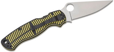 C81GBKYLMCP2 Spyderco Para Military 2 Salt Yellow/Black G-10 CPM MagnaCut Reveal 14