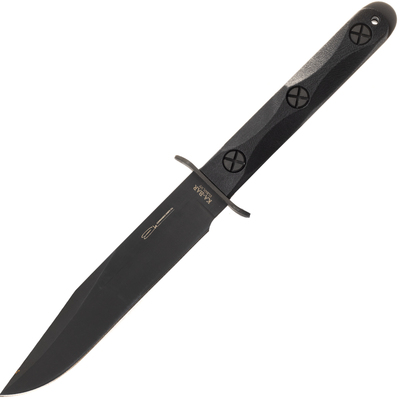 KA-BAR KB-EK45 Ek Model 5 bojový nôž 17,5 cm, celočierna, nylon, puzdro Celcon