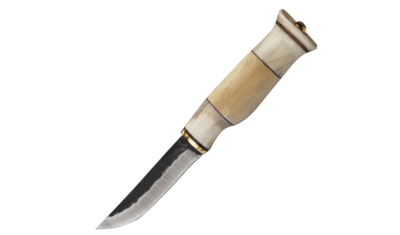 WOOD JEWEL WJ23LUU9,5 Bone lovecký nůž 9,5 cm, dřevo, paroh, mosaz, kožené pouzdro
