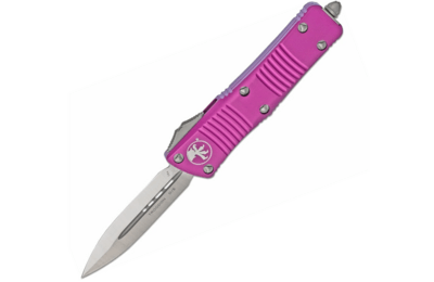 Microtech 147-4VI UTX-70 Satin Standard Violet automata kés 6,1 cm, lila, alumínium