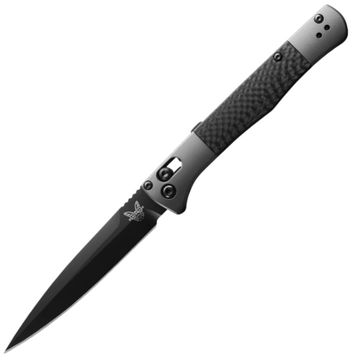 Benchmade 4170BK FACT automatický vreckový nôž 10 cm, čierna DLC, hliník, uhlíkové vlákno 