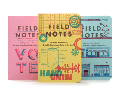 Field Notes FNC-48c United States of Letterpress C poznámkový blok, 48 strán, 3-balenie