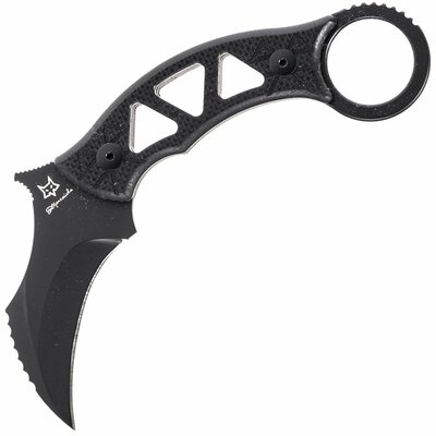 FOX knives FX-803 TRIBAL K pevný nôž - karambit 7,8 cm, celočierna, G10, puzdro Kydex