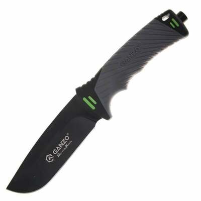 Ganzo Knife G8012-GY kültéri kés 11,5 cm, fekete-szürke, ABS, gumi, műanyag tok