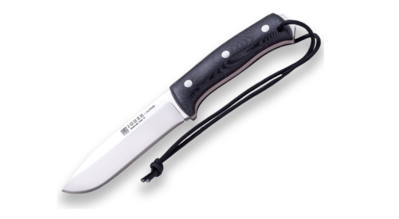 JOKER CM-125 Nomad vonkajší buschraft nôž 12,7 cm, čierna, Micarta, kožené puzdro