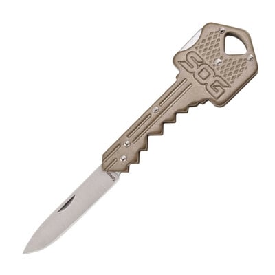 SOG Key 102CP zavírací nůž na klíče 3,8 cm, Satin, celoocelový, bronzová