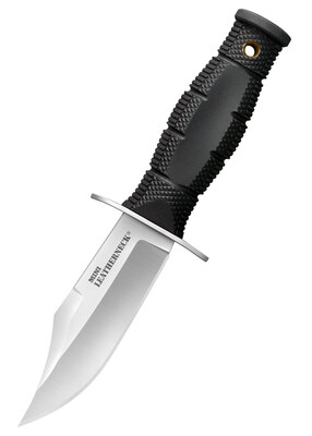 Cold Steel 39LSAB Mini Leatherneck Clip Point nôž na krk 9 cm, čierna, Kraton, puzdro Secure Ex