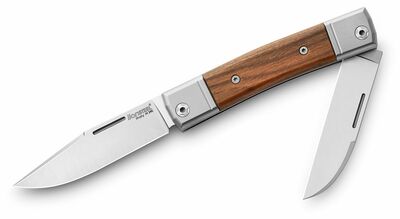 LionSteel BM13 ST BestMan zsebkés 7,1 cm, Santos fa, titán, két penge