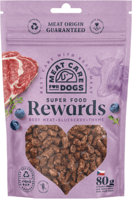 99804 MEAT CARE REWARDS DOG - HOVĚZÍ S BORŮVKOU A TYMIÁNEM 80g