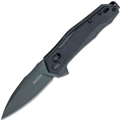 Kershaw K-2041 MONITOR vreckový nôž 7,6 cm, celočierna, DuraLock, GFN