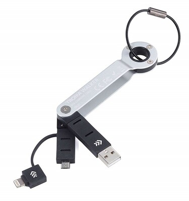 CBL01/SI Troika WALKER SILVER USB kľúčenka, strieborná 