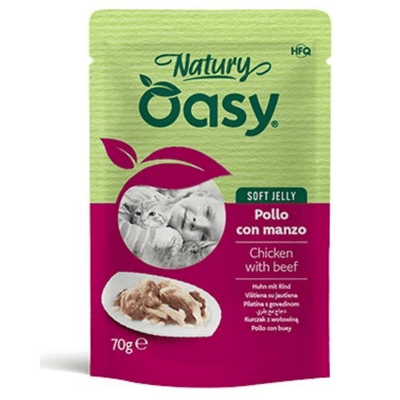 OAWNJCB007003A Oasy Natury Soft Jelly Chicken with beef (pouch) 70g