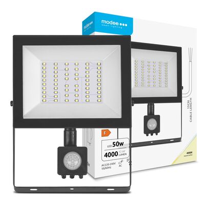 Modee LED Reflektor E-series + senzor 50W 120° 4000lm neutrální bílá (ML-FLS4000K50WSEN)