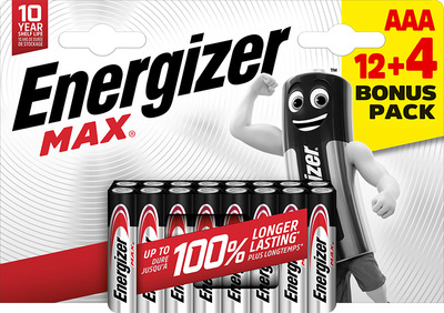 Energizer Max AAA alkalické batérie 12+4 16ks E303341000