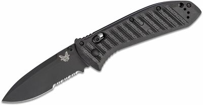 Benchmade 575SBK-1 PRESIDIO II Black Serrated taktický nôž 9,5 cm, celočierny, CF-Elite, Axis