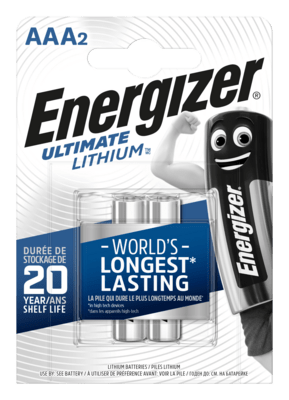 Energizer Ultimate Lithium AAA / 2 FR03 / 2 1,5V lithiové mikrotužkové baterie 2ks 7638900262629