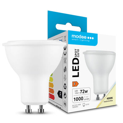 ML-GU10P4000K10WN Modee Lighting LED Izzo Spot Alu-Plastic 10W GU10 110° 4000K (1000 lumen) ERP