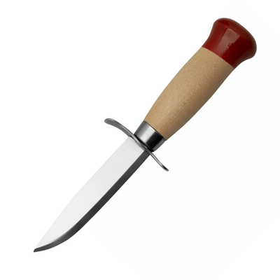 Helle HE-200004 Speider Gutt outdoorový nôž 9 cm, prírodné/červené brezové drevo, Boy Scout puzdro
