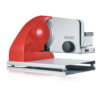 GRAEF SKS903EU Univerzální kráječ, hliníková podstava, jemná kulatá čepel, červená barva