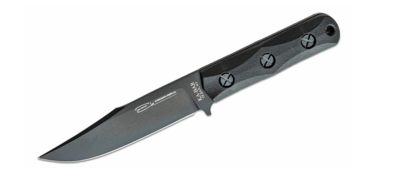 KA-BAR KB-EK50 Commando Short Clip Point bojový nôž 12,9 cm, čierna, Ultramid, puzdro Celcon