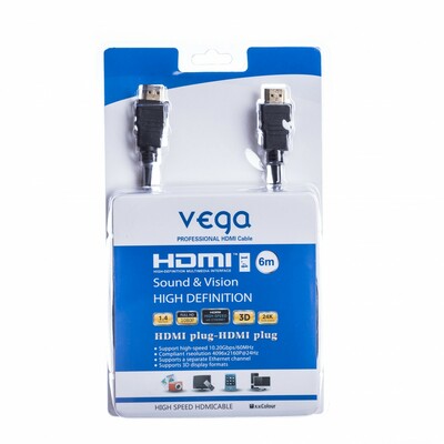 Vega HDMI kábel 10,2 Gb / s 6 m fekete AA-1066