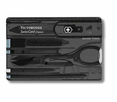 0.7133.T3B1 Victorinox SwissCard Onyx imitace platební karty, 10 funkcí, černá, blistr