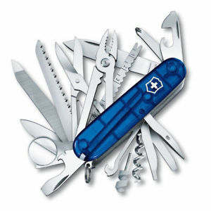 Victorinox 1.6795.T2 SwissChamp multifunkčný nôž 91 mm, transparentná modrá, 33 funkcií 