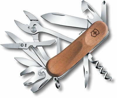 Victorinox 2.3911.63B1 EvoWood 17 multifunkční nůž 85 mm, ořechové dřevo, 13 funkcí, blistr