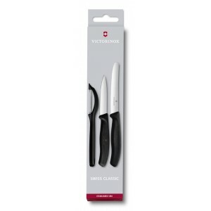 Victorinox 6.7113.31 3-dielny set - 2x kuchynský nôž, 1x škrabka, čierna