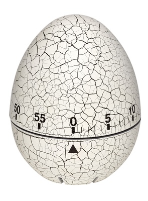 38.1033.02 TFA EI Kuchynský časovač v tvare vajíčka, biely, imitácia popraskaný povrch