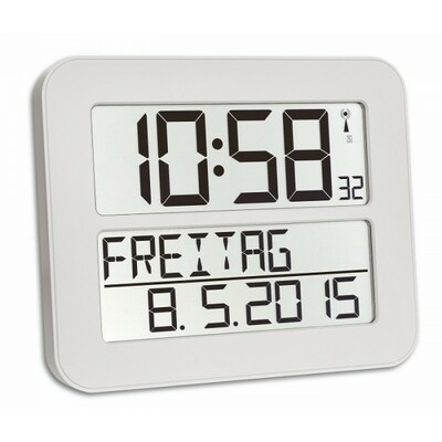 60.4512.02 TFA TimeLine MAX Rádióvezérlésű digitális óra, fekete