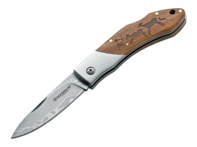 Magnum 01RY818DAM Caveman Damast kapesní nůž 8,2 cm, damašek, dřevo