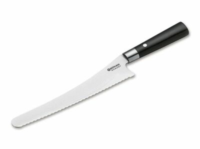 Böker Manufaktur Solingen 130423DAM nôž na chlieb 23,5 cm, damašek, čierna, preglejka